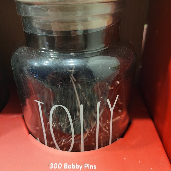 Rea Dunn. HOLIDAY GIFT SET 80 ELASTIC HAIR BANDS + 300 BOBBY PINS IN GLASS JARS - Picture 3 of 6